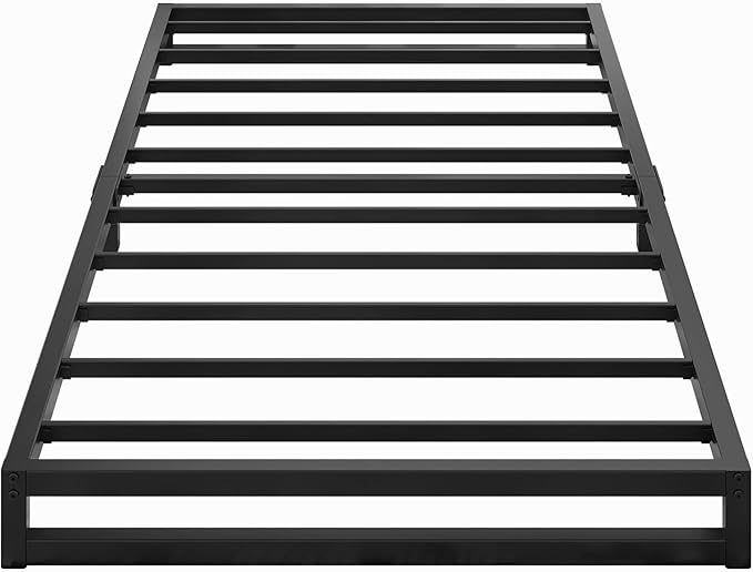 4 Inch Twin XL Bed Frames Heavy Duty Sturdy Metal Platform Bed Frame No Box Spring Needed, Noise Free, Easy Assembly, Black