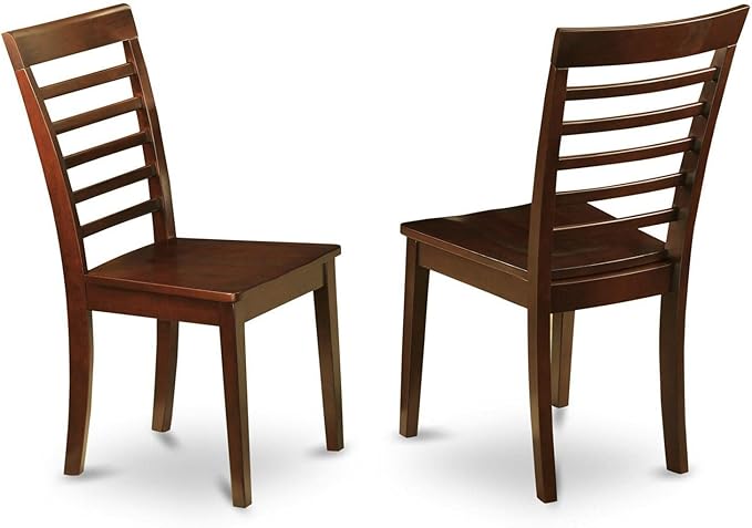 East West Furniture DLML5-MAH-W 5 Piece Modern Dining Table Set Includes a Round Wooden Table with Dropleaf and 4 Kitchen Dining Chairs, 42x42 Inch, Mahogany