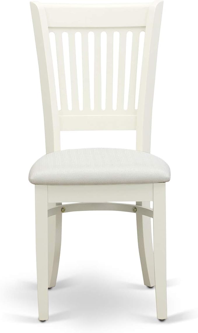 East West Furniture VAVA9-LWH-C 9 Piece Dining Set Includes an Oval Dining Room Table with Butterfly Leaf and 8 Linen Fabric Upholstered Kitchen Chairs, 40x76 Inch, Linen White