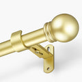 Curtain Rods for Windows 16 to 150 Inches, Curtain Rod Max Adjustable Length of 160 IN, 6/8" Diameter Drapery Rods Round Finials, Warm Gold, Pack of 1