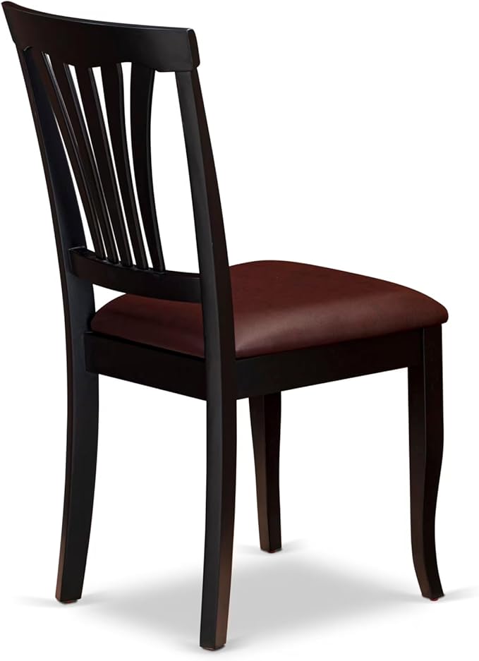 East West Furniture PLAV9-BCH-LC 9 Piece Dining Room Table Set Includes an Oval Kitchen Table with Butterfly Leaf and 8 Faux Leather Upholstered Dining Chairs, 42x78 Inch, Black & Cherry