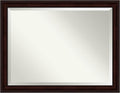 Amanti Art Brown Bathroom Mirror for Over Sink, 35x45 Coffee Bean Brown Rectangle Vanity Mirror, X-Large Casual Frame, Hangs Horizonally and Vertically, Bathroom Wall Decor, Beveled Edge from WI, USA