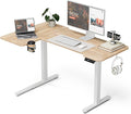 51" Reversiable L-Shaped Electric Standing Desk Adjustable Height Gaming Stand Up Corner Desk Sit Stand Home Office Computer Desk with Splice Board,Black Carbon Top