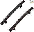 5 Pack Cabinet Handles 4" Hole Center - Curved Cabinet Pulls Oil Rubbed Bronze Drawer Pulls for Kitchen Cupboard Solid Hardware for Dresser Drawer Arch Hardware