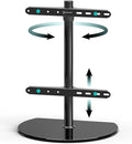 ONKRON Tabletop TV Stand for 32-65 Inch TVs up to 77 lbs, Height Adjustable TV Swivel Stand max VESA 400x400, Tabletop Universal TV Stand with Tempered Glass Base/Pedestal Television Stand Black