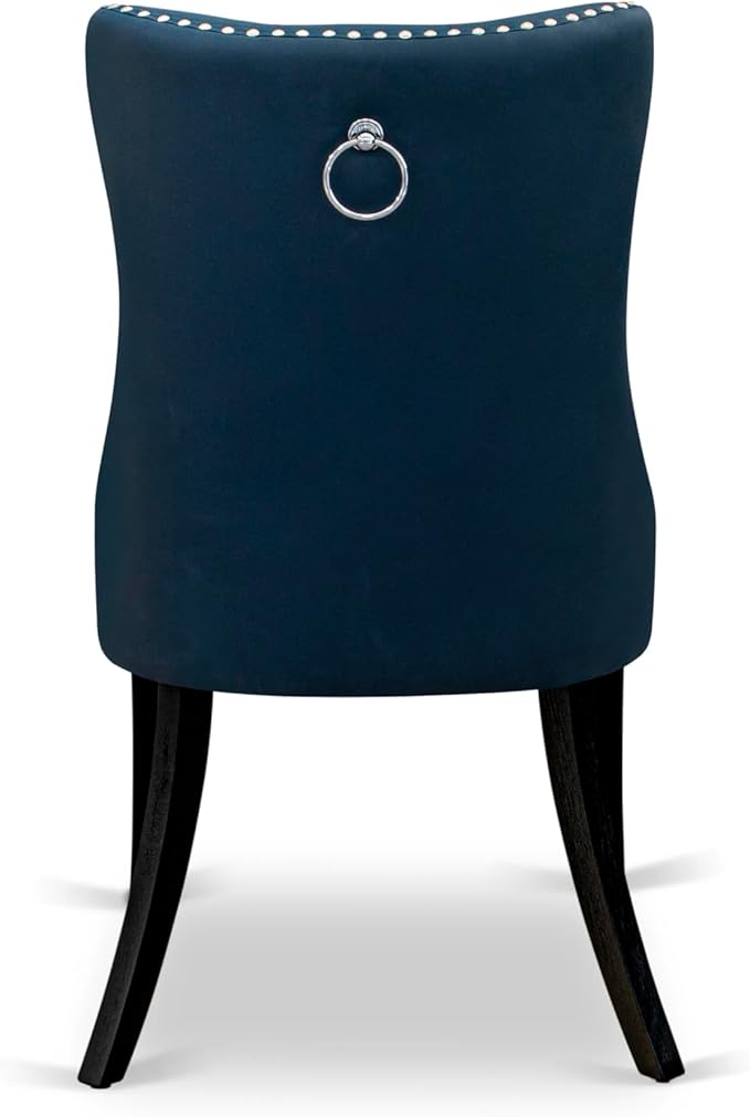 East West Furniture LGDA5-BLK-29 5 Piece Dining Set Includes a Rectangle Wooden Table with Butterfly Leaf and 4 Polyester Fabric Upholstered Chairs, 42x84 Inch, Black
