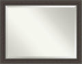 Amanti Art Brown Bathroom Mirror for Over Sink, 36x46 Shipwreck Greywash Rectangle Vanity Mirror, X-Large Traditional Frame, Hangs Horizonally and Vertically, Bathroom Wall Decor, Beveled Edge