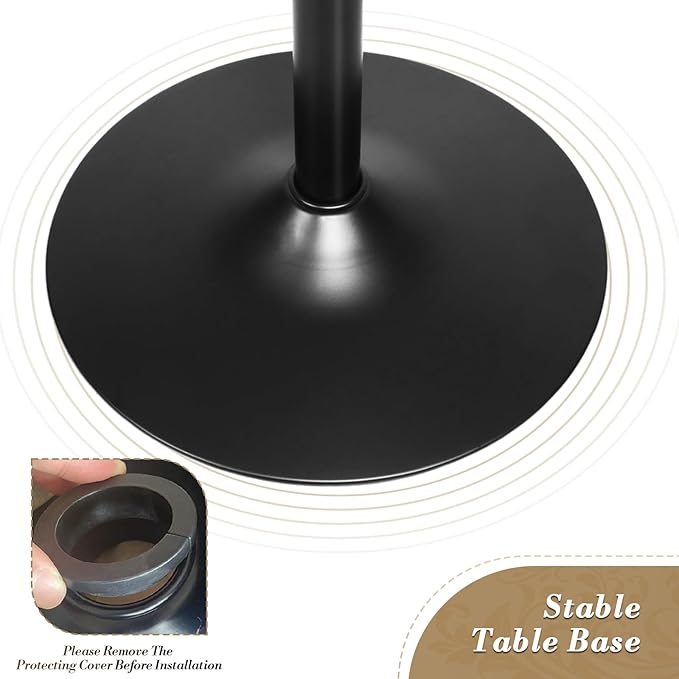 Athena Collection Modern Bar Table Round Top Height Adjustable, Tall Bistro Pub Cocktail Table Height Top and Sturdy Base, Suitable for Home Kitchen Pub Restaurant Outdoor, Silver