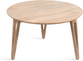Kate and Laurel Kershaw Transitional Round Coffee Table, 30 x 30 x 19, Natural Wood, Circle Living Room Table with Solid Mango Wood Construction and Tapered Hairpin Legs