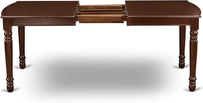 East West Furniture DOIP7-MAH-W 7 Piece Dining Table Set Consist of a Rectangle Dining Room Table with Butterfly Leaf and 6 Wood Seat Chairs, 42x78 Inch, Mahogany