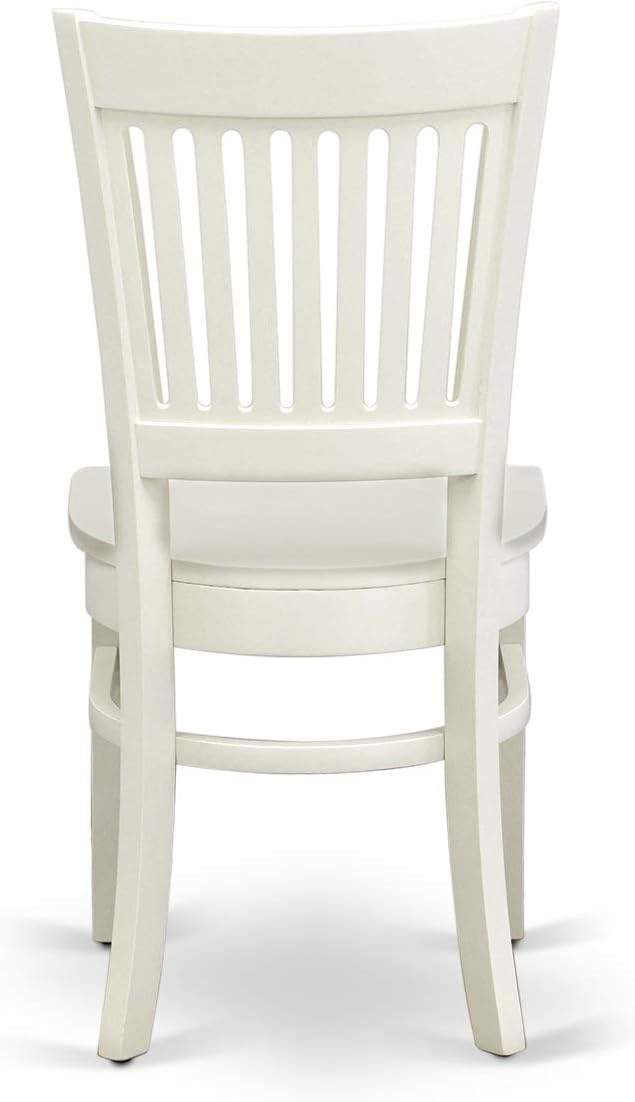 East West Furniture LGVA7-LWH-W 7 Piece Dining Room Furniture Set Consist of a Rectangle Kitchen Table with Butterfly Leaf and 6 Dining Chairs, 42x84 Inch, Linen White