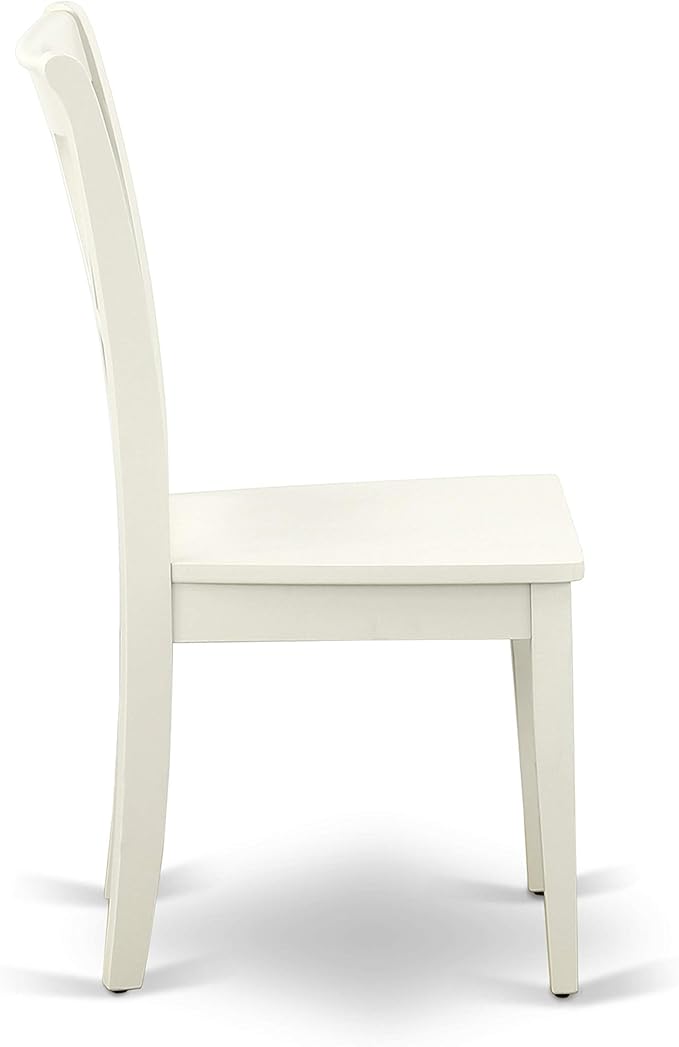 East West Furniture MZCL3-LWH-W 3 Piece Dinette Set for Small Spaces Contains a Rectangle Dining Table with Dropleaf and 2 Dining Chairs, 36x54 Inch, Linen White