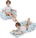 Viviland Kids Chairs for Toddler,2-in-1 Soft Toddler Couch Fold Out,Convertible Soft to Lounger Toddke Chair Comfy for Girls and Boys,Blue Whale