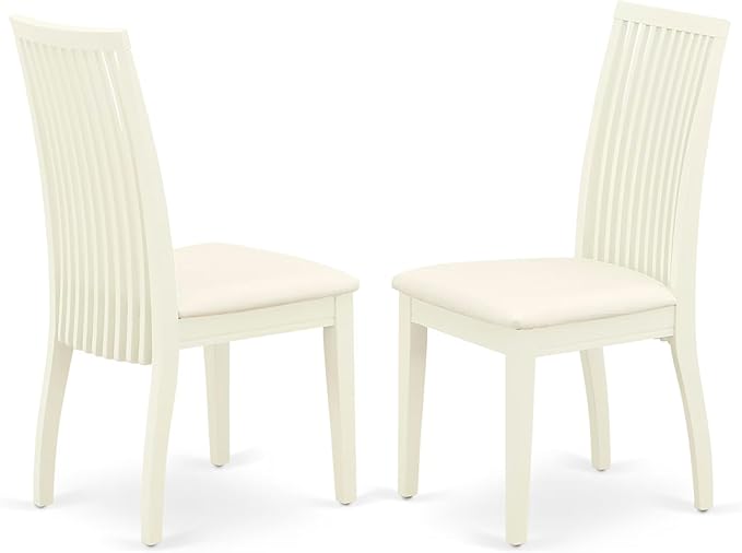 East West Furniture DOIP7-LWH-C 7 Piece Kitchen Table Set Consist of a Rectangle Dining Table with Butterfly Leaf and 6 Linen Fabric Upholstered Dining Chairs, 42x78 Inch, Linen White