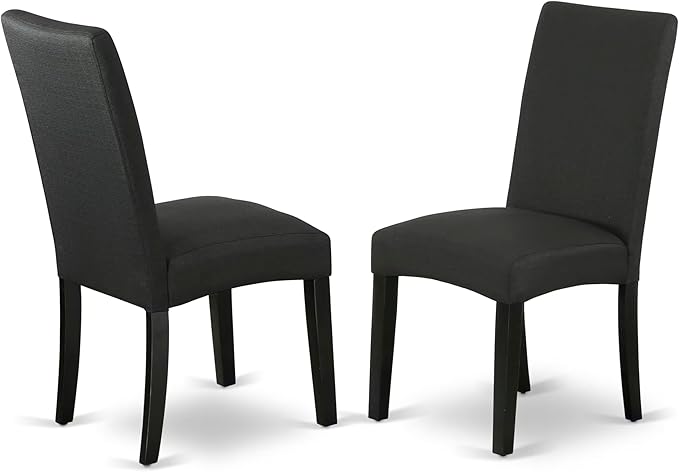 East West Furniture V677DR124-6 6 Piece Dining Table Set Contains a Rectangle Wooden Table with V-Legs and 4 Black Color Linen Fabric Parson Chairs with a Bench, 40x72 Inch, Multi-Color