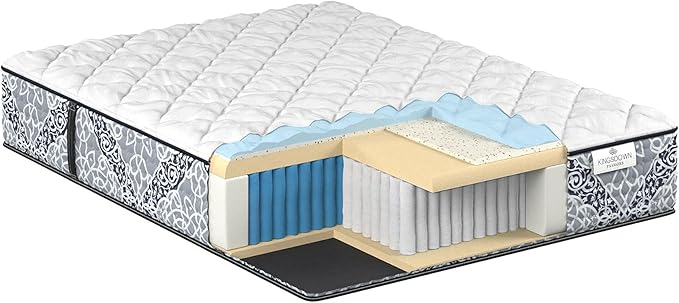 Kingsdown Firm Hybrid Mattress Twin XL Cooling Gel Memory Foam Layer Multi-Layered Motion Isolation Cool Sleep Quilted Top Luxury Mattresses, 13.5-Inch Passions Merridale