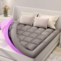 BDEUS Dual Layer 5 Inch Memory Foam Mattress Topper Full Size, 2 Inch Gel Memory Foam Plus 3 Inch 1450 GSM Down Alternative Quilted Pillow Top Mattress Pad Cover,Dark Gray