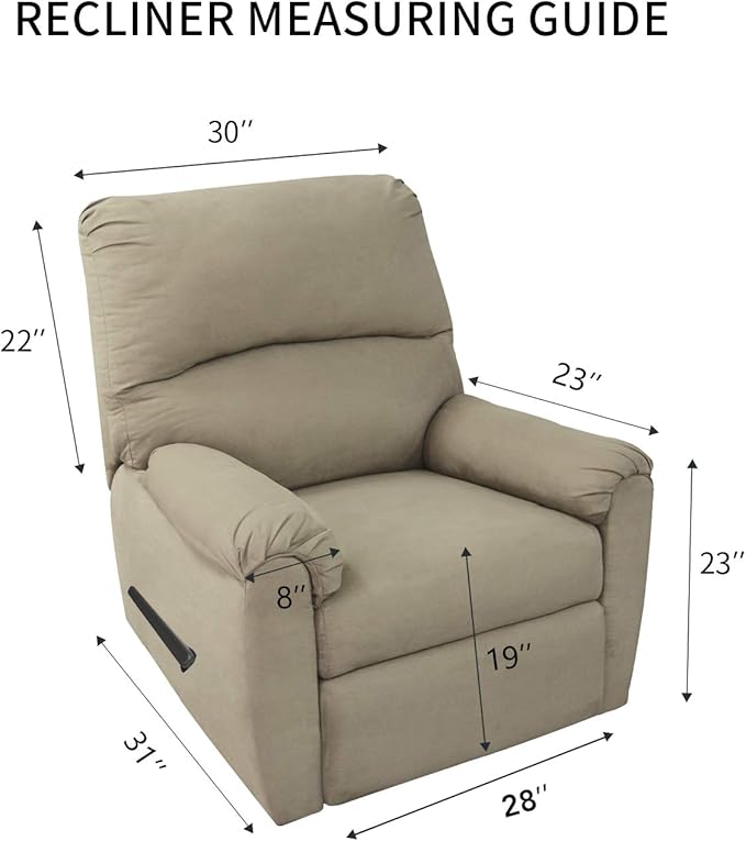 PureFit Reversible Sofa Cover Water Resistant Recliner Couch Cover, Machine Washable Furniture Cover with Adjustable Strap for Dogs, Pets (Recliner, Gray/Light Gray)