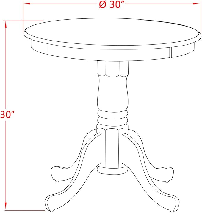 East West Furniture ESDA3-MAH-C 3 Piece Kitchen Table Set for Small Spaces Contains a Round Dining Table with Pedestal and 2 Linen Fabric Dining Room Chairs, 30x30 Inch, Mahogany