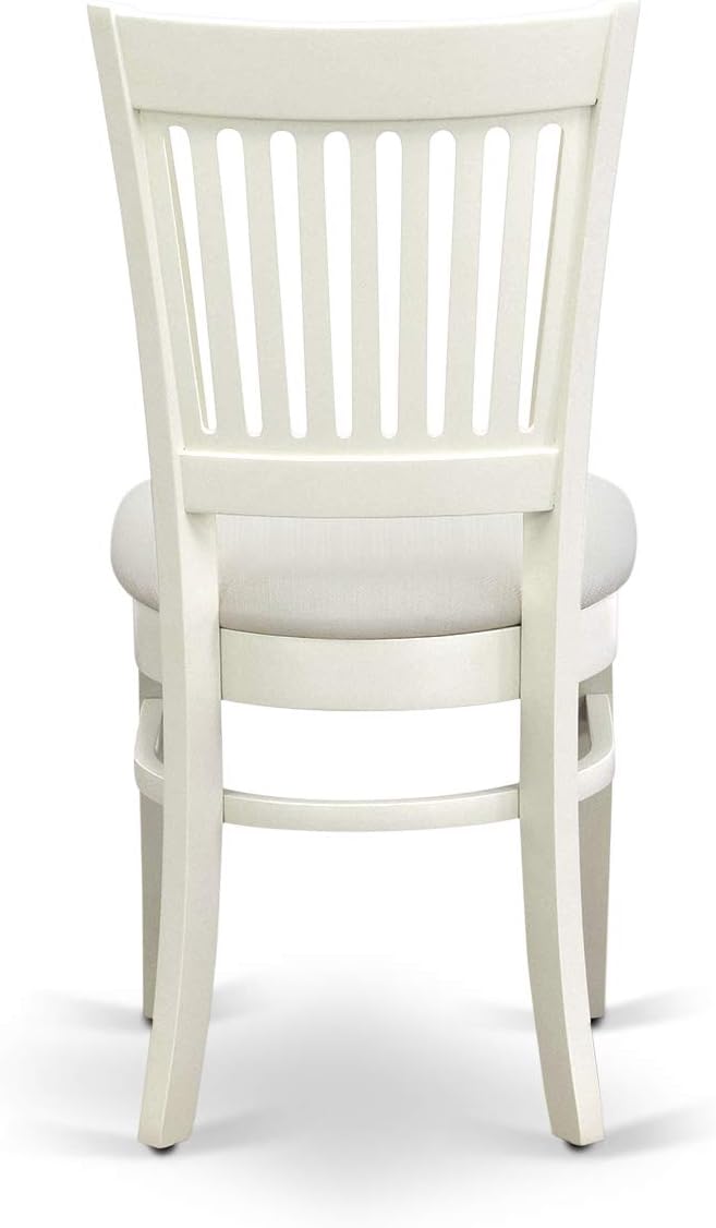 East West Furniture VAVA7-LWH-C 7 Piece Modern Dining Table Set Consist of an Oval Wooden Table with Butterfly Leaf and 6 Linen Fabric Upholstered Dining Chairs, 40x76 Inch, Linen White