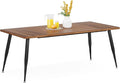 LITTLE TREE 70.9 Inch Large Rectangular Dining Table Kitchen Furniture,Brown+Black