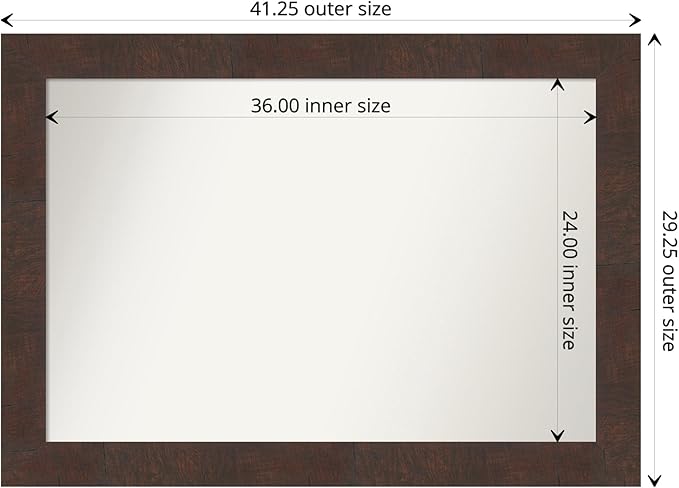 Amanti Art White Bathroom Mirror for Over Sink, 28x40 Wedge White Rectangle Vanity Mirror, Large Modern Frame, Hangs Horizonally and Vertically, Bathroom Wall Decor, Non-Beveled Edge from WI, USA