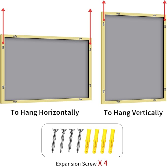 YIROMAN Bathroom Mirror 60"x40", Large Brushed Gold Bathroom Mirror for Over Sink with Aluminum Frame, Rectangular Vanity Mirror with Right Angle, Wall Mirror Hangs Horizontal or Vertical