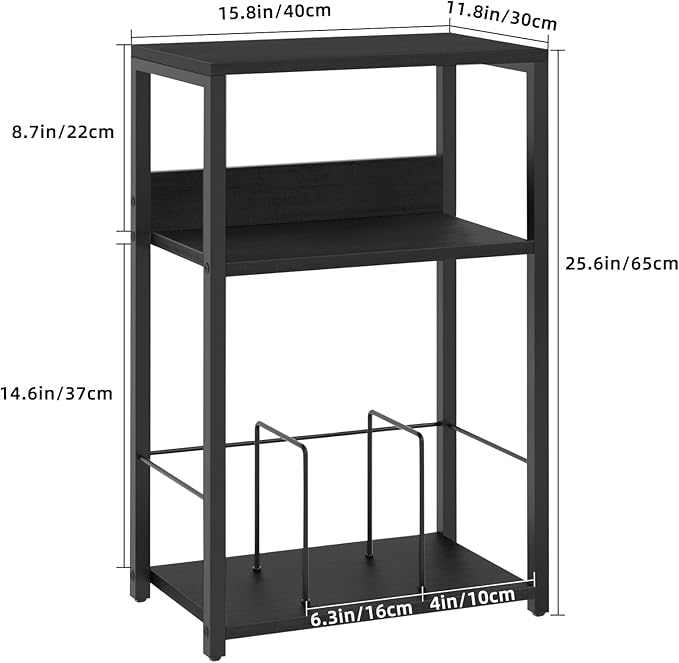 LELELINKY Record Player Stand, 3-Tier End Side Table with Vinyl Record Storage, Vinyl Record Holder Up to 120 Albums, Turntable Stand with Vinyls Storage for Music Living Room