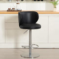 RAINMOOD Bar Stools,Adjustable Stainless Steel Swivel Barstools,Faux Leather Upholstered Bar Chair with Back and Footrest, for Bar, Kitchen Counter, Dining Room