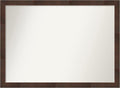 Amanti Art Brown Bathroom Mirror for Over Sink, 32x43 Wildwood Brown Rectangle Vanity Mirror, X-Large Country Rustic Frame, Hangs Horizonally and Vertically, Bathroom Wall Decor, Non-Beveled Edge