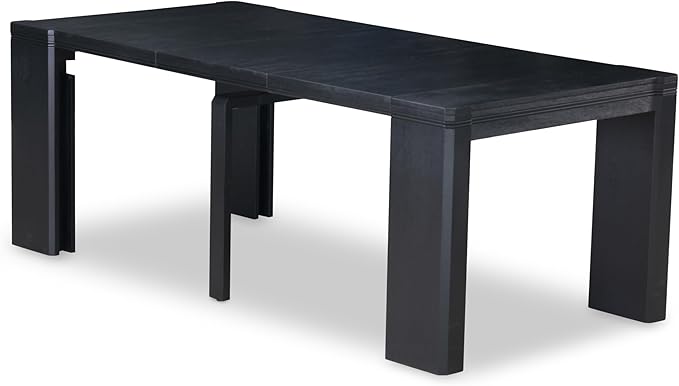 X12X1-006-24 - 13-piece Modern Dining Room Table Set a Rectangular Dining Table and 12 Black Polyester Fabric Stackable Chair, 39x120 Inch, Wire Brushed Black