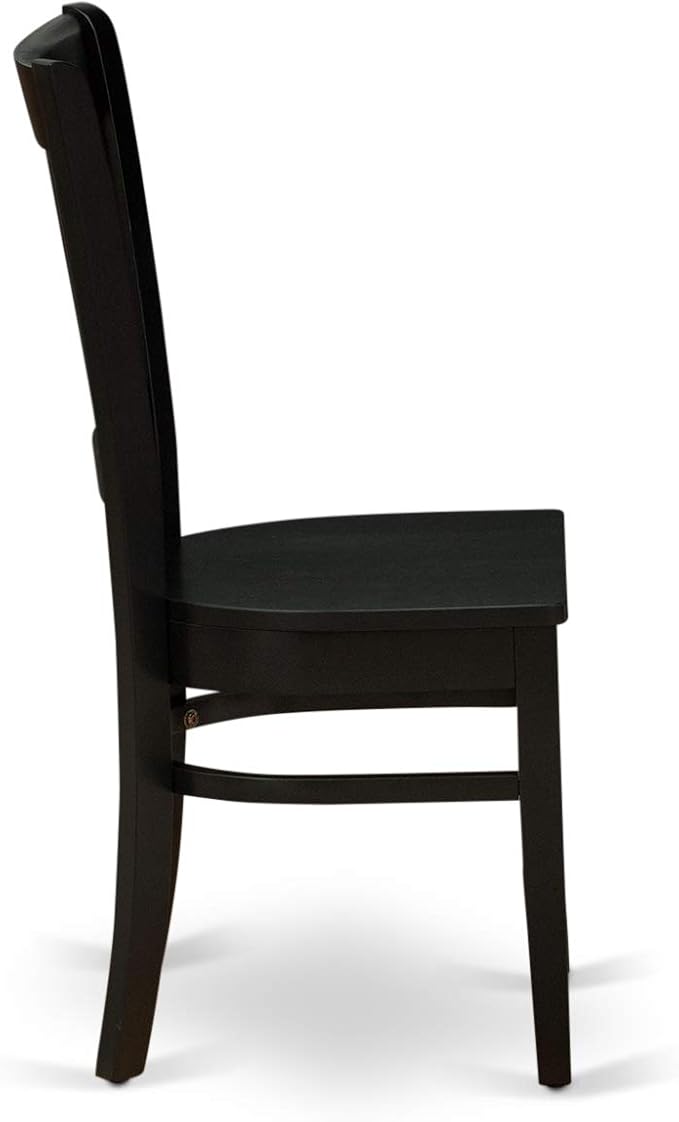 East West Furniture LGVA7-BLK-W 7 Piece Kitchen Table & Chairs Set Consist of a Rectangle Dining Room Table with Butterfly Leaf and 6 Dining Chairs, 42x84 Inch, Black