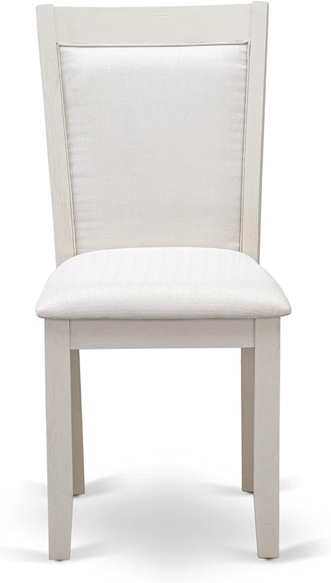 East West Furniture X027MZ001-5 5 Piece Kitchen Table & Chairs Set Includes a Rectangle Dining Room Table with X-Legs and 4 Cream Linen Fabric Parsons Dining Chairs, 40x72 Inch, Multi-Color