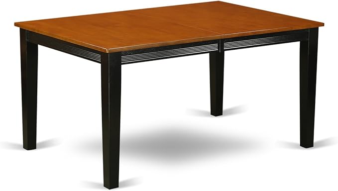 East West Furniture QUNO5-BCH-W 5 Piece Kitchen Table & Chairs Set Includes a Rectangle Dining Table with Butterfly Leaf and 4 Dining Room Chairs, 40x78 Inch, Black & Cherry