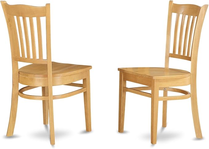 East West Furniture ANGR3-OAK-W 3 Piece Kitchen Table & Chairs Set Contains a Round Dining Room Table with Pedestal and 2 Dining Chairs, 36x36 Inch, Oak