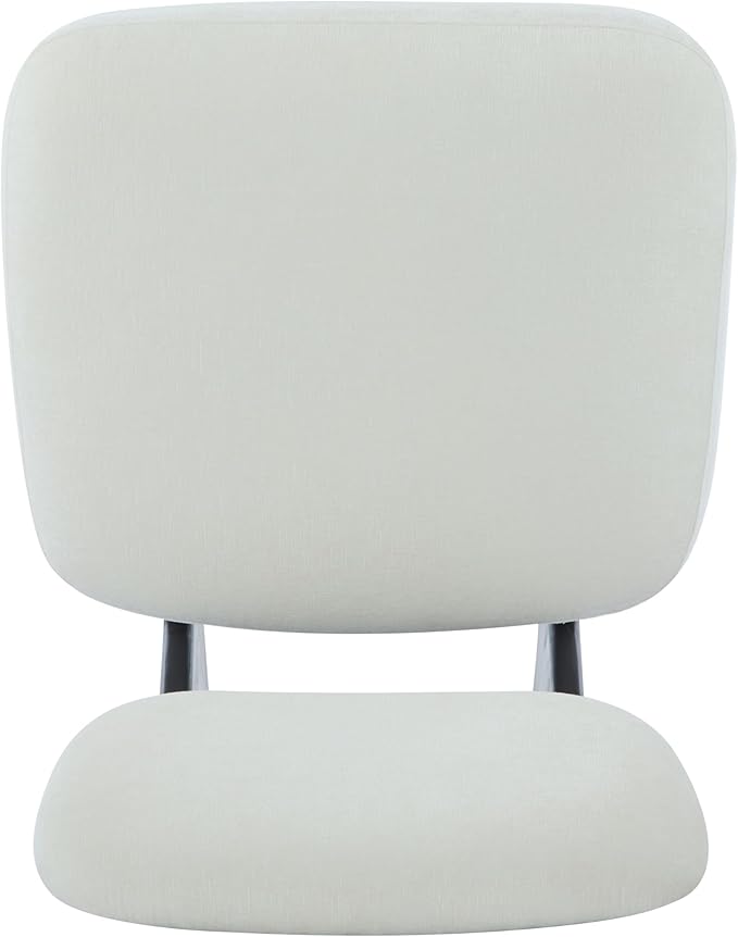 Christopher Knight Home Mores Low Profile Accent Chair Set of 2, Modern Living Room Armless Lounge Chair, Fabric Comfy Reading Chair for Bedroom, Wooden Frame and Thick Padded Seat, Black+White