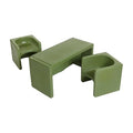ECR4Kids Tri-Me Table and Cube Chair Set, Multipurpose Furniture, Hunter Green, 3-Piece