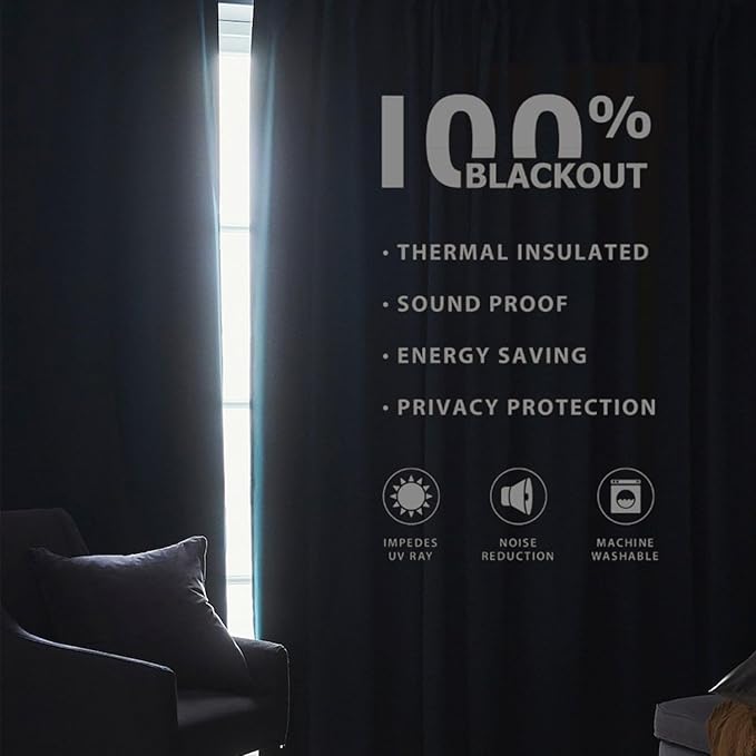 Joydeco Custom 100% Blackout Long Drapes for Bedroom Living Room Blackout Darkening Curtain Thermal Insulated Back tab Rod Pocket 1 Panel(Sage Green,Custom Size)