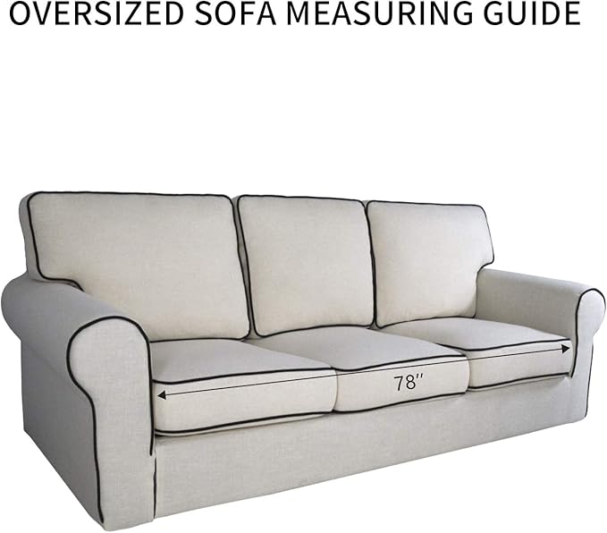 PureFit Reversible Sofa Couch Cover Water Resistant Couch Covers for 3 Cushion, Washable Furniture Cover with Non-Slip Foam and Adjustable Strap for Dogs, Pets (Oversized Sofa, Pink/Ivory)