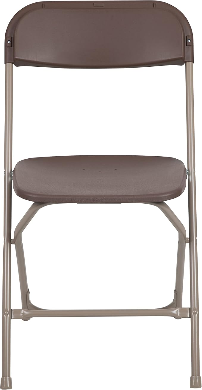Flash Furniture Hercules Series Plastic Folding Chair - Brown - 20 Pack 650LB Weight Capacity Comfortable Event Chair-Lightweight Folding Chair