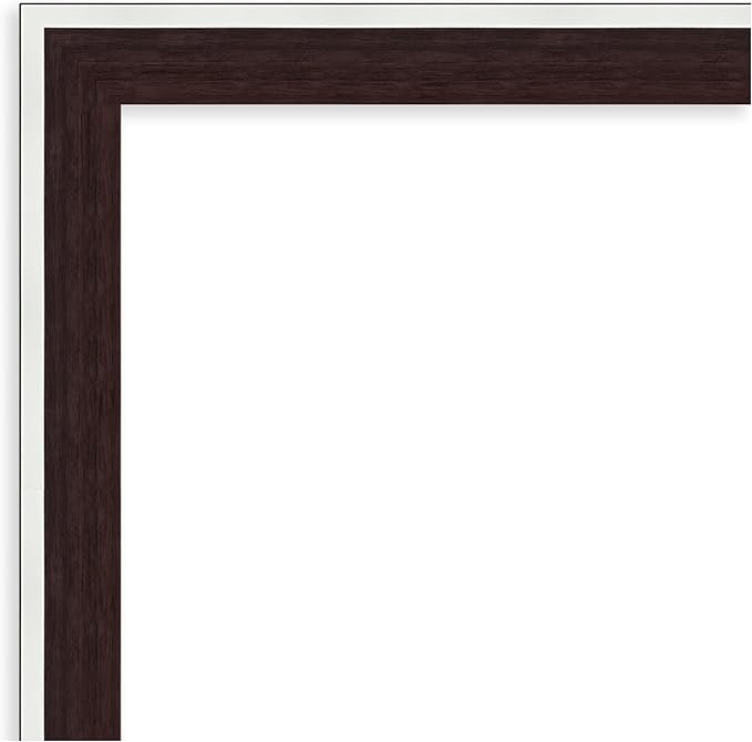Amanti Art Bathroom Mirror for Over Sink, 29x29 Maya Espresso Silver Square Vanity Mirror, Large Modern Contemporary Frame, Hangs Horizonally and Vertically, Bathroom Wall Decor, Non-Beveled Edge