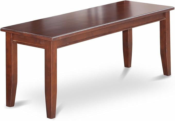 East West Furniture DUCL6-MAH-C 6 Piece Kitchen Table & Chairs Set Contains a Rectangle Dining Room Table and 4 Linen Fabric Dining Chairs with a Bench, 36x60 Inch, Mahogany