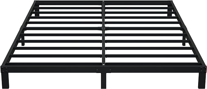 7 Inch Queen Bed Frame No Box Spring Need, Low Profile Metal Platform Bed Frame Queen Size, Heavy Duty Support Bedframes, Easy Assembly
