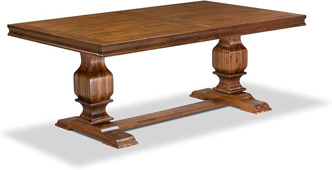 NKMA7-AWA-36 7 Pieces Kitchen Table Set Includes a Rectangular Dining Table and 6 Light Beige Polyester Fabric Dinner Chairs, Antique Walnut Finish