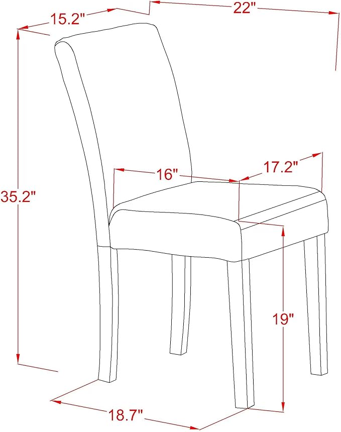 East West Furniture V727AB747-9 9 Piece Dining Table Set Includes a Rectangle Dining Room Table with V-Legs and 8 Light Sable Linen Fabric Upholstered Chairs, 40x72 Inch, Multi-Color