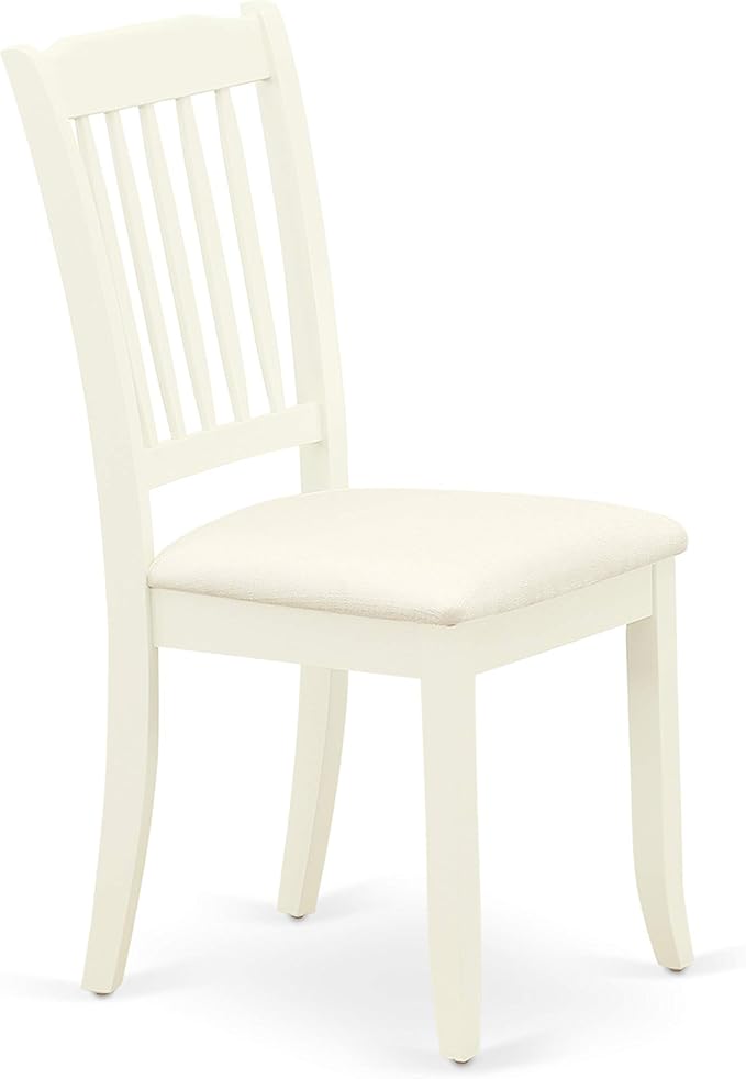 East West Furniture LGDA7-LWH-C 7 Piece Modern Dining Table Set Consist of a Rectangle Wooden Table with Butterfly Leaf and 6 Linen Fabric Dining Room Chairs, 42x84 Inch, Linen White