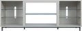 Manhattan Comfort Brighton 60" TV 7 Shelves, Tempered Glass Dividers and Media Wire Management, Modern Free-Standing Entertainment Center for Living Room, Fits up to 56" Television, OneSize, Beige