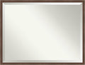 Amanti Art Brown Wall Mirror 32x42 Florence Medium Brown Rectangle Bathroom Mirror for Wall Decor Living Room, X-Large Casual Frame, Hangs Horizonally and Vertically, Bathroom Decor, Beveled Edge