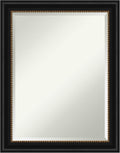 Amanti Art Black Bathroom Mirror for Over Sink, 28x22 Manhattan Black Rectangle Vanity Mirror, Medium Traditional Frame, Hangs Horizonally and Vertically, Bathroom Wall Decor, Beveled Edge