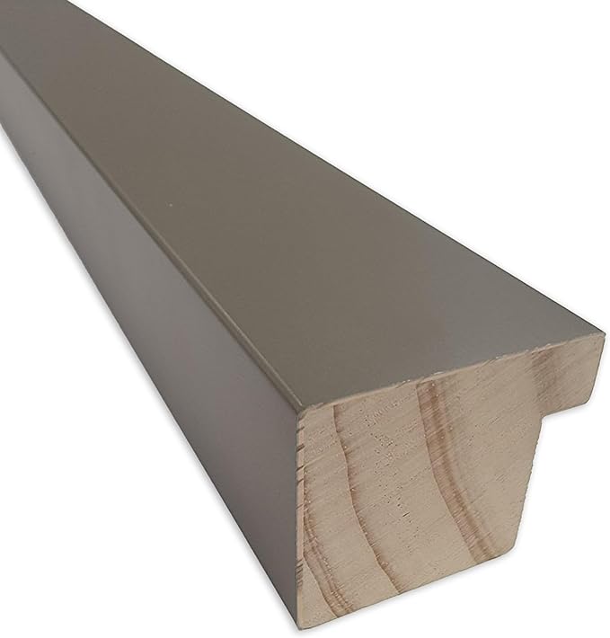 Amanti Art Grey Wall Mirror 23x19 Edwin Clay Grey Rectangle Bathroom Mirror for Wall Decor Living Room, Small Casual Wood Frame, Hangs Horizonally and Vertically, Bathroom Decor, Beveled Edge from WI